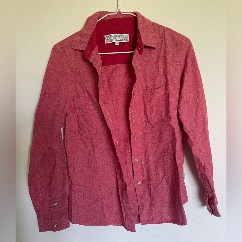 Poler Red Button-Up Shirt